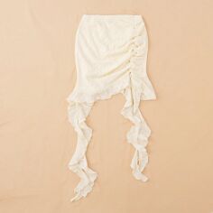 Акція на Спідниця міні літня жіноча SHEIN GD-00165466 XS Бежева від Rozetka