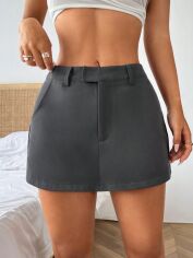 Акція на Спідниця-шорти міні літня жіноча SHEIN GD-00163060 S Сірі від Rozetka