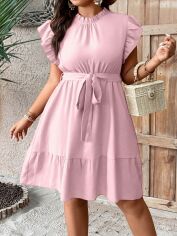 Акція на Плаття міді літнє жіноче SHEIN GD-00136218 XL Світло-рожеве від Rozetka