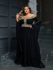 Акція на Плаття вечірнє довге осіннє жіноче SHEIN GD-00154847 2XL Чорне від Rozetka