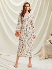 Акція на Плаття довге осіннє жіноче SHEIN GD-00159288 M Різнокольорове від Rozetka