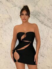 Акція на Плаття вечірнє коротке літнє жіноче SHEIN GD-00150175 S Чорне від Rozetka