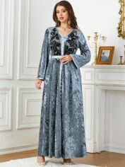 Акція на Плаття вечірнє довге осіннє жіноче SHEIN GD-00161201 2XL Сіре від Rozetka