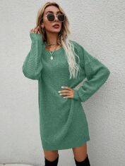 Акція на Плаття в'язане коротке зимове жіноче SHEIN GD-00161892 2XL Зелене від Rozetka