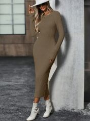 Акція на Плаття в'язане міді зимове жіноче SHEIN GD-00156617 S Коричневе від Rozetka