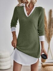 Акція на Плаття коротке осіннє жіноче SHEIN GD-00169533 L Хакі від Rozetka