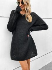 Акція на Плаття в'язане коротке зимове жіноче SHEIN GD-00156579 L Чорне від Rozetka