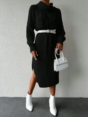 Акція на Плаття в'язане міді зимове жіноче SHEIN GD-00156601 One Size Чорне від Rozetka