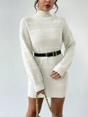 Акція на Плаття в'язане коротке зимове жіноче SHEIN GD-00156619 S Біле від Rozetka