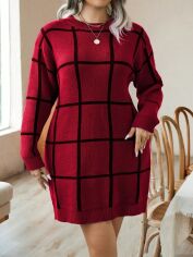 Акція на Плаття в'язане коротке зимове жіноче SHEIN GD-00156830 2XL Червоне від Rozetka