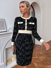 Акція на Плаття в'язане міді зимове жіноче SHEIN GD-00161936 L Чорне від Rozetka