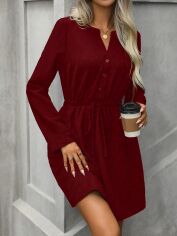 Акція на Плаття коротке осіннє жіноче SHEIN GD-00149403 S Бордове від Rozetka