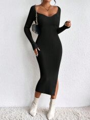 Акція на Плаття міді осіннє жіноче SHEIN GD-00167159 M Чорне від Rozetka