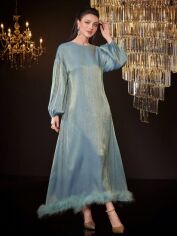 Акція на Сукня жіноча SHEIN GD-00143181 S Сіра із блакитним від Rozetka
