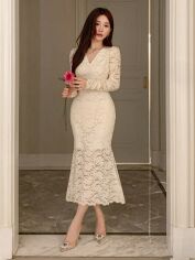Акція на Сукня жіноча SHEIN GD-00144035 L Світло-бежева від Rozetka