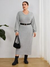 Акція на Плаття в'язане довге зимове жіноче SHEIN GD-00170064 4XL Сіре від Rozetka