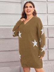 Акція на Плаття в'язане міді зимове жіноче SHEIN GD-00120898 3XL Бежеве від Rozetka