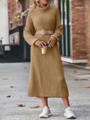 Акція на Плаття в'язане міді зимове жіноче SHEIN GD-00156583 M Пісочне від Rozetka