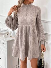Акція на Плаття в'язане коротке зимове жіноче SHEIN GD-00166222 S Хакі від Rozetka