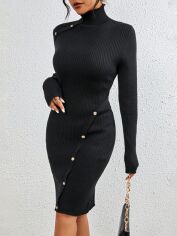 Акція на Плаття в'язане міді зимове жіноче SHEIN GD-00168168 L Чорне від Rozetka