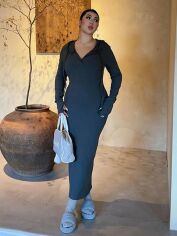 Акція на Сукня довга осіння жіноча SHEIN GD-00165932 3XL Синя від Rozetka