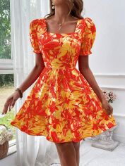 Акція на Сукня коротка літня жіноча SHEIN GD-00167975 S Помаранчева від Rozetka