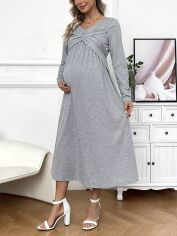 Акція на Плаття для вагітних міді осіннє SHEIN GD-00086745 L Сіре від Rozetka