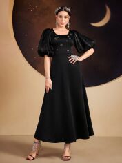 Акція на Плаття вечірнє міді осіннє жіноче SHEIN GD-00163963 XL Чорне від Rozetka