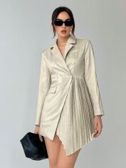 Акція на Плаття коротке осіннє жіноче SHEIN GD-00083775 XS Сріблясте від Rozetka