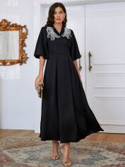Акція на Плаття міді жіноче SHEIN GD-00161195 XL Чорне від Rozetka