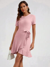 Акція на Сукня-футболка коротка літня жіноча SHEIN GD-00170673 S Рожева від Rozetka