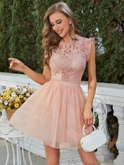 Акція на Сукня вечірня коротка літня жіноча SHEIN GD-00167964 L Світло-рожева від Rozetka