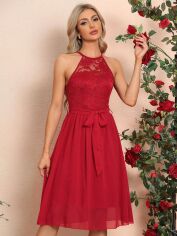 Акція на Сукня вечірня літня жіноча SHEIN GD-00168014 M Червона від Rozetka