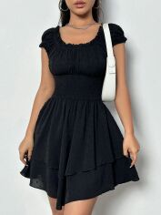 Акція на Сукня коротка літня жіноча SHEIN GD-00168037 S Чорна від Rozetka