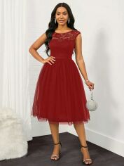 Акція на Сукня вечірня літня жіноча SHEIN GD-00167392 XL Червона від Rozetka