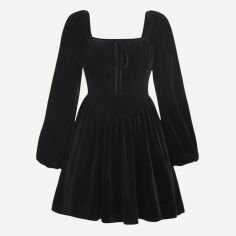 Акція на Сукня коротка осіння жіноча SHEIN GD-00165906 2XL Чорна від Rozetka