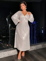 Акція на Сукня літня жіноча SHEIN GD-00165866 XL Срібляста від Rozetka