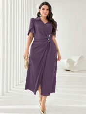 Акція на Сукня вечірня довга літня жіноча SHEIN GD-00166309 4XL Світло-фіолетова від Rozetka