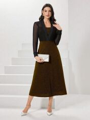 Акція на Сукня вечірня міді осіння жіноча SHEIN GD-00165637 XL Кремова від Rozetka