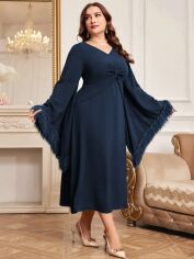 Акція на Сукня вечірня міді жіноча SHEIN GD-00165885 XL Темно-синя від Rozetka
