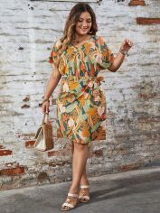 Акція на Сукня на запах міді літня жіноча SHEIN GD-00165928 2XL Різнокольорова від Rozetka