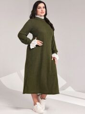 Акція на Сукня міді осіння жіноча SHEIN GD-00165944 4XL Зелена від Rozetka