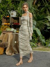 Акція на Сукня літня жіноча SHEIN GD-00167992 S Хакі від Rozetka