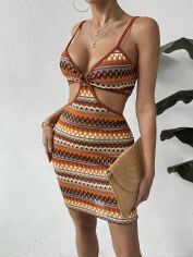 Акція на Сукня коротка літня жіноча SHEIN GD-00168079 XL Коричнева від Rozetka