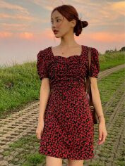 Акція на Сукня коротка літня жіноча SHEIN GD-00165588 M Бордова від Rozetka