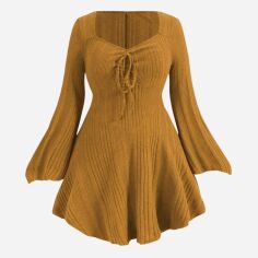 Акція на Сукня коротка осіння жіноча SHEIN GD-00165878 XL Жовта від Rozetka