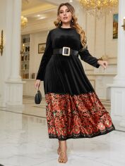 Акція на Сукня вечірня довга осіння жіноча SHEIN GD-00165920 2XL Чорна від Rozetka