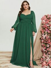 Акція на Сукня вечірня довга літня жіноча SHEIN GD-00165938 3XL Темно-зелена від Rozetka