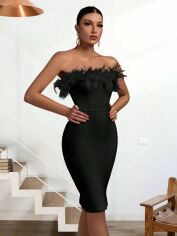 Акція на Сукня вечірня міді жіноча SHEIN GD-00165602 S Чорна від Rozetka