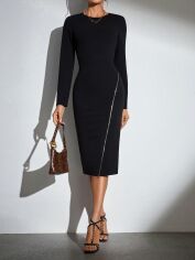 Акція на Сукня міді осіння жіноча SHEIN GD-00165634 XL-Tall Чорна від Rozetka